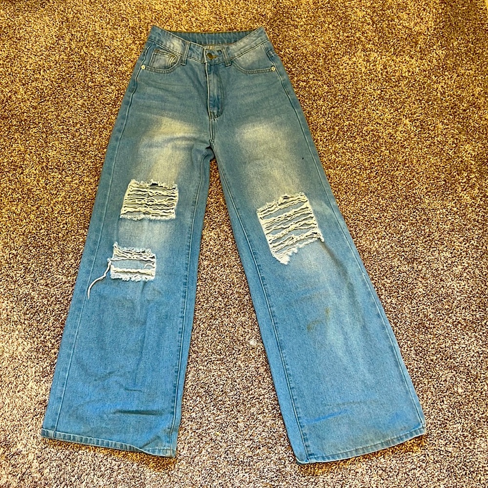 Cool blue baggy skater jeans